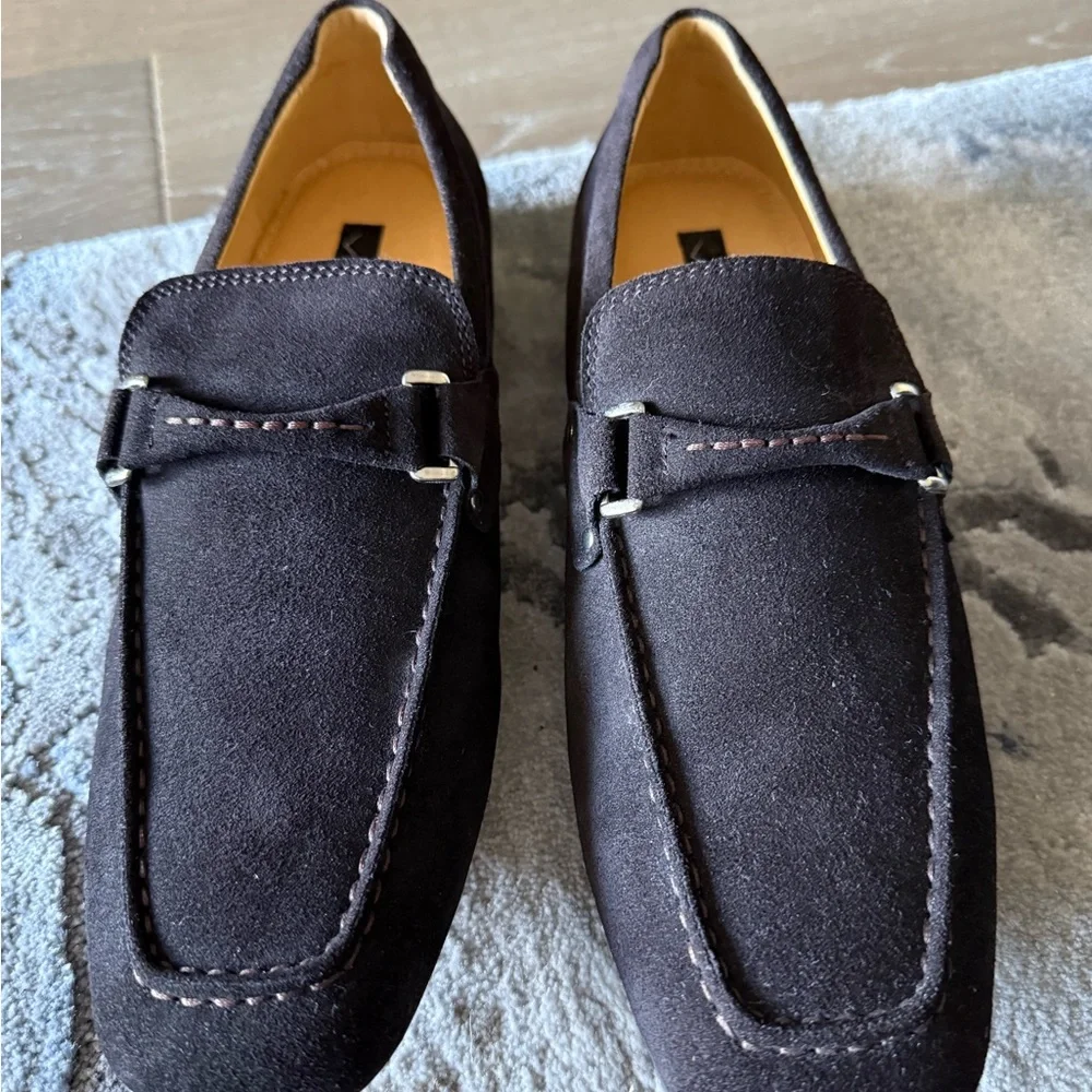 Elegant Dark Brown Suede Loafers